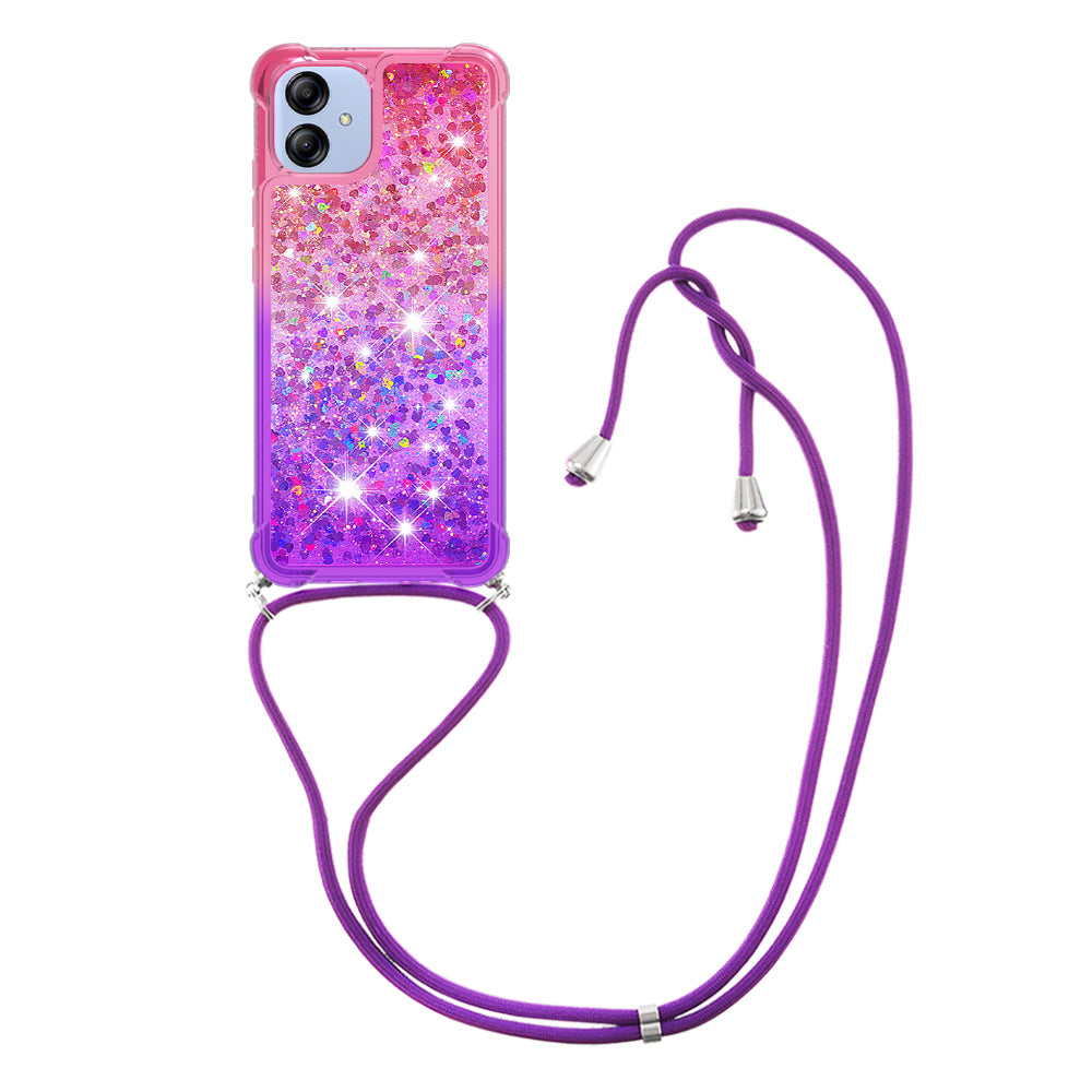 YB Quicksand Series-6 for Samsung Galaxy A04e 4G F04 4G M04 4G Gradient Color Drop-proof Quicksand Phone Case Anti-fall Soft TPU Phone Cover with Lanyard YB Quicksand Series-6 for Samsung Galaxy A04e 4G F04 4G M04 4G Gradient Color Drop-proof Quicksand Phone Case Anti-fall Soft TPU Phone Cover with Lanyard